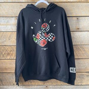 Disney collection by Neff Womens Sz Large Hoodie Sweatshirt Black Mickey Mouse